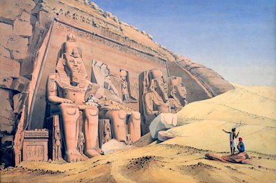 "المعبد الكبير لرمسيس الثاني ، أبو سمبل" ، ١٨٤٦ بواسطة Louis MA Linant de Bellefonds ،