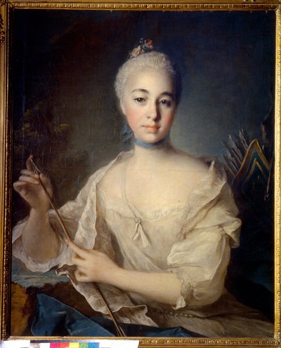 صورة للكونتيسة آنا فورونتسوفا (1743-1769) (صورة للكونتيسة أ. فورونتسوفا). لوحة لويس توكيه (1696-1772) ، زيت على قماش ، حوالي 1758. الفن الفرنسي بواسطة لويس توك