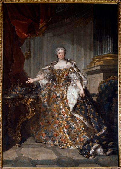 صورة لماري ليسزينسكا (ليسزينسكا) (1703-1768) ملكة فرنسا لوحة لويس توكيه (1696-1772) 1740 صن. 2،77 × 1،91 م - صورة ماري Leczinska (Leszczynska) (1703-1768) - لوحة لويس توكيه (1696-1772) ، زيت على قماش (277x7x191 سم) بواسطة لويس توك