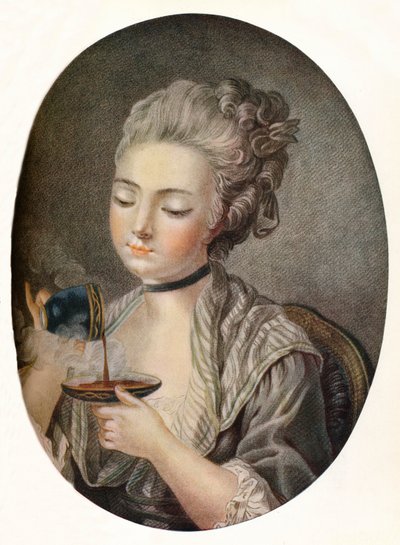فتاة تأخذ القهوة ، c1774 بواسطة لويس مارين بونيه