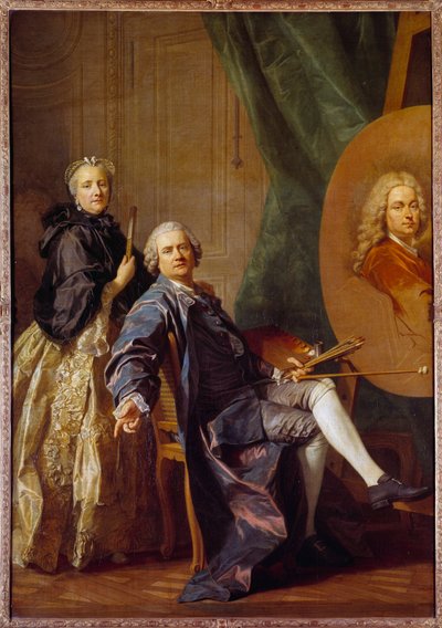 لويس ميشيل فان لو (1707-1771) ، نصحته أخته ماري آن يعمل على صورة والده جان بابتيست فان لو (1684-1745) لوحة لويس ميشيل فان لو (1707-1771) 1763 صن. 2،4x1،6 م بواسطة لويس ميشيل فان لو
