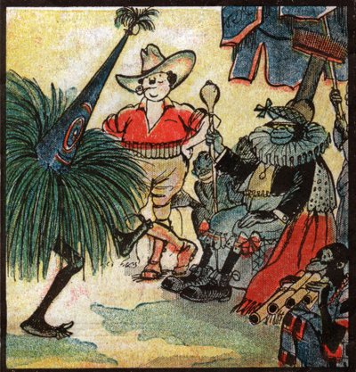 نيستور فينليروك، مستوطن أوروبي يزور قبيلة أفريقية. 1923 (نقش) بواسطة لويس بلتيير