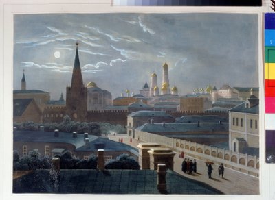 منظر لموسكو الكرملين. رسم لويس بيير ألفونس بيشيبوا (1801-1850). مطبوعة حجرية ملونة بالألوان المائية ، حوالي 1830-1840 ، الفن الفرنسي ، الكلاسيكية. متحف بوشكين التذكاري ، سانت بطرسبرغ. © FineArtImag بواسطة لويس فيليب ألفونس بيشبويس