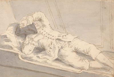 رجل نائم في سرير بطابقين على متن سفينة بواسطة Louis Philippe Boitard