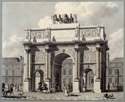 منظر لقوس النصر للعرض الدائري في باريس. الرسم بالقلم والحبر بالقلم بيير لويس بالارد (1764-1846) بواسطة لويس بيير بالتارد