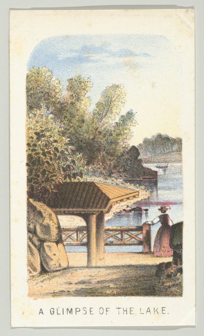 لمحة عن البحيرة ، من السلسلة ، مناظر في سنترال بارك ، نيويورك ، الجزء الثاني ، 1864. بواسطة لويس برانغ