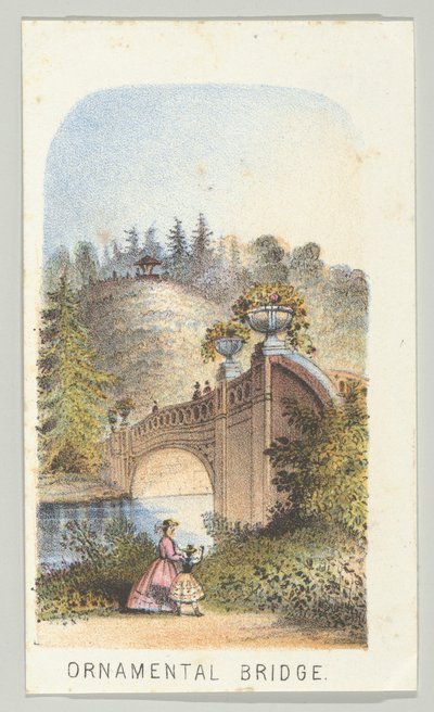 جسر الزينة ، من السلسلة ، مناظر في سنترال بارك ، نيويورك ، الجزء الثاني ، 1864. بواسطة لويس برانغ