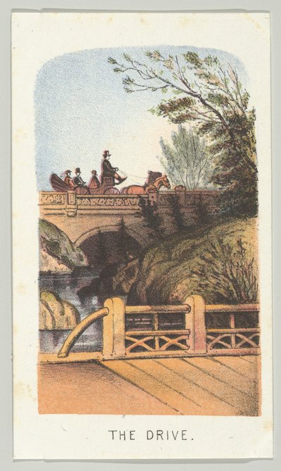 The Drive ، من السلسلة ، Views in Central Park ، نيويورك ، الجزء الثاني ، 1864. بواسطة لويس برانغ