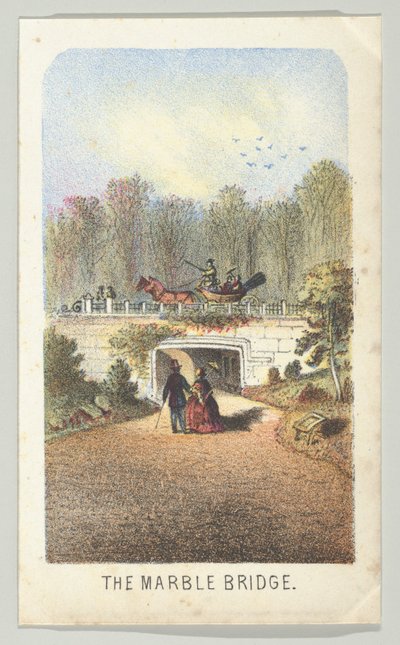 جسر ماربل ، بالقرب من البحيرة ، من السلسلة ، مناظر في سنترال بارك ، نيويورك ، الجزء 3 ، 1864. بواسطة لويس برانغ