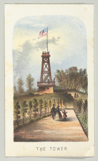 البرج ، من السلسلة ، آراء في سنترال بارك ، نيويورك ، الجزء الثاني ، 1864. بواسطة لويس برانغ