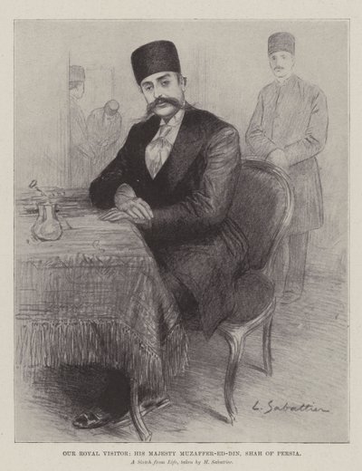 زائرنا الملكي ، صاحب الجلالة مظفر الدين ، شاه بلاد فارس بواسطة Louis Remy Sabattier