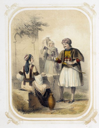 سكان اليونان - في "" ألبوم المسافر الشاب "، برسوم لويس لاسال بواسطة لويس سيمون لاسال
