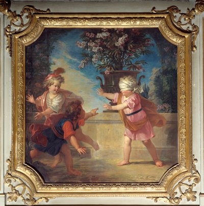 لعبة الحمام. سطح الباب رسمه لويس بولون لو جون (1654-1733) بواسطة لويس دي بولونجين
