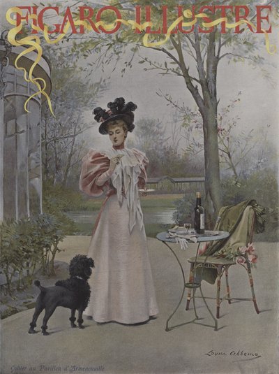 تذوق في Pavillon dArmenonville (تذوق في Pavillon dArmenonville). غلاف لو فيجارو إيلوستر ، مايو 1895 بواسطة لويز أبيما