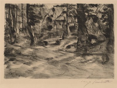 Bank im Walde II Bench in the Woods II ، 1917. بواسطة لوفيس كورنث