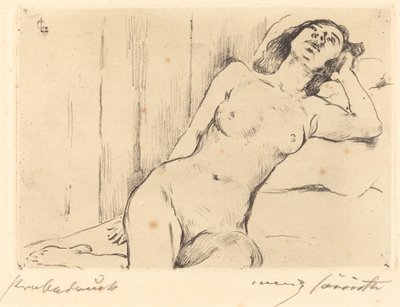 يستريح عارية ثلاثة أرباع مستلق أنثى عارية ، 1911. بواسطة لوفيس كورنث