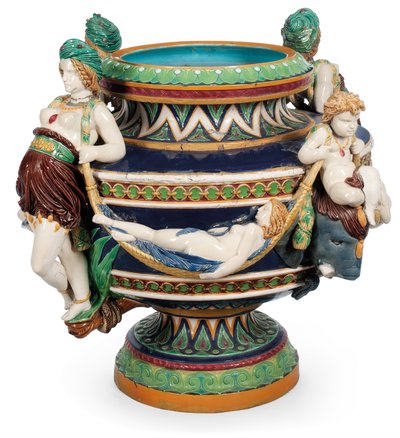 Minton Majolica Jardiniere كبير ، حوالي 1870 (سيراميك) بواسطة المحدودة مينتونس