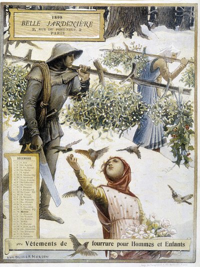 كانون الأول (ديسمبر): قطف الهدال - بقلم لوك أوليفييه ميرسون في تقويم المتجر "" La belle jardinière " بواسطة لوك أوليفر ميرسون