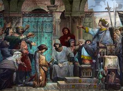 القديس لويس يدين Enguerrand IV de Coucy (1220-1310) - سانت لويس يعاقب Enguerrand IV of Coucy بواسطة لوك أوليفر ميرسون