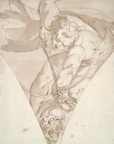 Apollo Killing the Python ، دراسة عن سباندرل في Palazzo Antonio Doria (Palazzo della Prefettura) ، جنوة بواسطة لوكا كامبياسو
