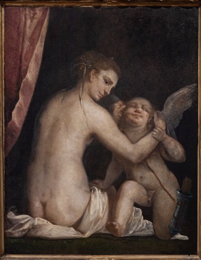 Fontanellato ، Masone Labyrinth ، مجموعة Franco Maria Ricci الفنية: "Venus blindfolding Cupid" بواسطة لوكا كامبياسو