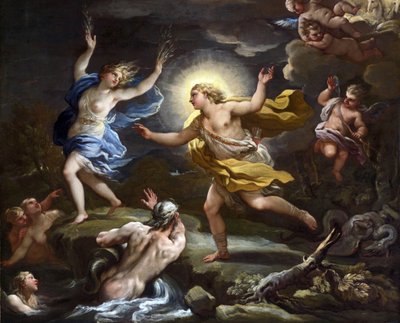 الباروك: أبولو ودافني بار جيوردانو ، لوكا (1632-1705). زيت على قماش بواسطة لوكا جيوردانو