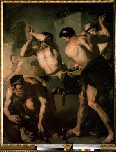 "The Forge of Vulcan" (The Forge of Vulcan) لوحة لوكا جيوردانو (1632-1705) 1660 Dim. 72x102 cm متحف هيرميتاج ، سانت بطرسبرغ بواسطة لوكا جيوردانو