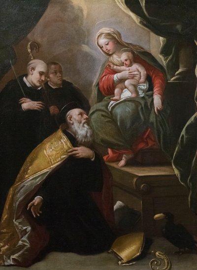 مادونا والطفل مع القديسين بواسطة لوكا جيوردانو