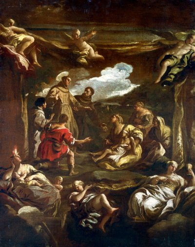 "القديس أنطونيوس بادوفا يشفي شابًا" ، 1654-1705 بواسطة لوكا جيوردانو