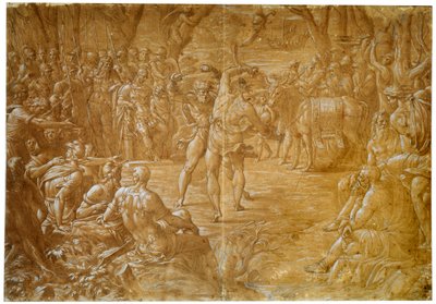 المعركة بين Entellus في صقلية و Dares of Troy ، c1544 بواسطة لوكا بيني