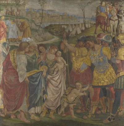 كوريولانوس أقنعته عائلته بتجنب روما اللوحات الجدارية من Palazzo del Magnifico ، سيينا ، 1509 بواسطة لوكا سينيوريلي