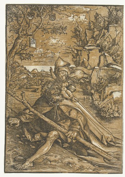 القديس كريستوفر مع الطفل المسيح بواسطة Lucas Cranach
