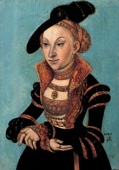 صورة لـ Sibylle von Cleve ، Electress of Saxony ، 1535 بواسطة Lucas Cranach