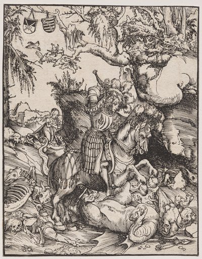 القديس جورج يقتل التنين بواسطة Lucas Cranach