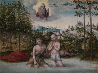 معمودية المسيح بواسطة Lucas Cranach