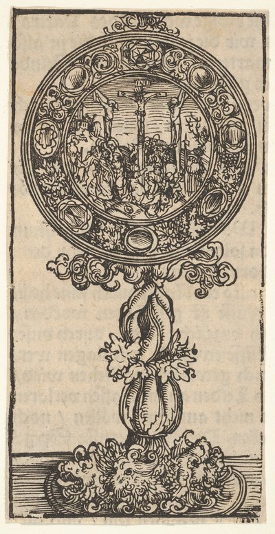 مسحة من الفضة المذهبة مع صلب ، من السلسلة الكبيرة من مستودعات Wittenberg ، 1509. بواسطة لوكاس كراناش الأكبر
