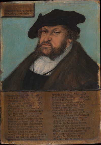 يوهان الأول 1468-1532 ، الثابت ، ناخب ساكسونيا ، 1532-1533. بواسطة لوكاس كراناش الأكبر