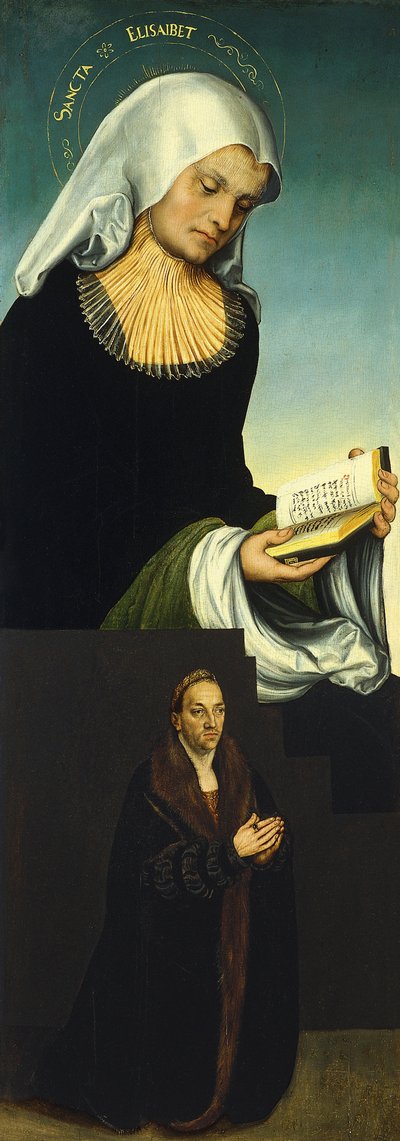 سانت إليزابيث مع دوق جورج ساكسونيا كمتبرع ، حوالي 1514 بواسطة لوكاس كراناش الأكبر