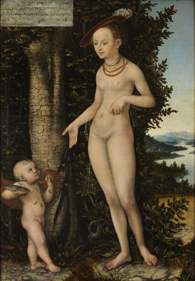 فينوس مع كيوبيد لص العسل بواسطة Lucas Cranach the Elder