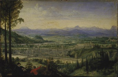 منظر لينز مع رسم فني في المقدمة ، 1593. بواسطة لوكاس فالكنبورش فان