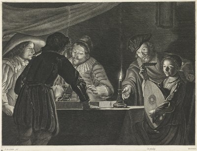 لاعبين Tric-trac بواسطة Candlelight بواسطة غير معروف