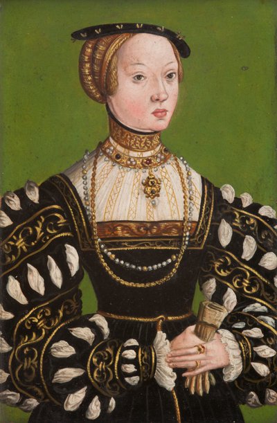 اليزابيث النمسا (1526-1545) ، حوالي 1551 (زيت على النحاس) بواسطة لوكاس الأصغر (مدرسة) كرانش