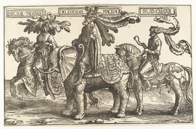 أبطال هيكتور طروادة ، الإسكندر الأكبر ويوليوس قيصر الأبطال التسعة (عنوان المسلسل) بواسطة لوكاس فان ليدن