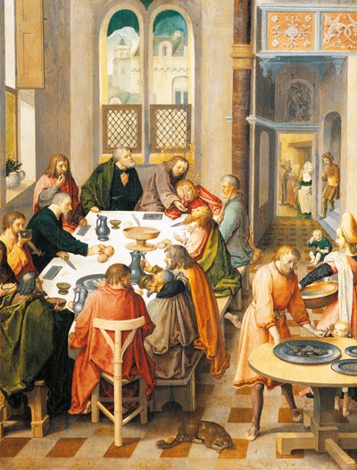 العشاء الأخير للوكاس فان ليدن (حوالي 1494-1533) بواسطة لوكاس فان ليدن