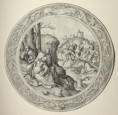 الآلام المستديرة: المسيح يحمل الصليب بواسطة Lucas van Leyden