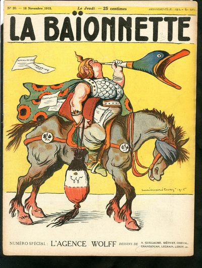 غلاف كتاب "La Baionnette" الساخر بالألوان بواسطة لوسيان ميتيفيت
