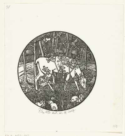 رعي الغزلان بواسطة Lucien Pissarro