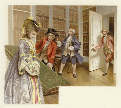 رسم توضيحي لمدرسة فضيحة (chromolitho) بواسطة لوسيوس روسي