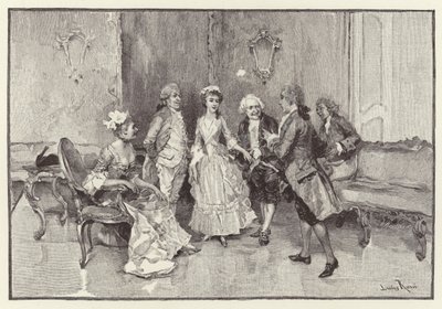 رسم توضيحي لمدرسة فضيحة (chromolitho) بواسطة لوسيوس روسي