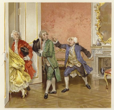 رسم توضيحي لمدرسة فضيحة (chromolitho) بواسطة لوسيوس روسي